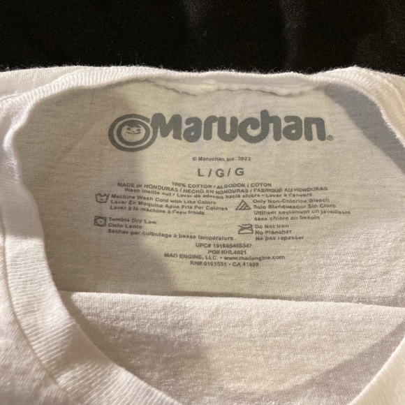 Maruchan Shirt Mens Size L White Graphic Spell Out Short Sleeve - Picture 3 of 6